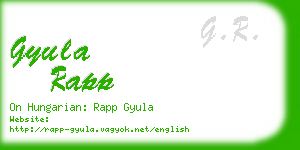 gyula rapp business card